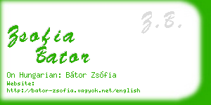 zsofia bator business card